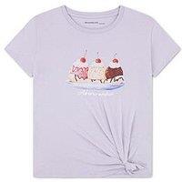 Abercrombie & Fitch Girls Ice Cream Sundae Side Knot Short Sleeve T-Shirt - Purple