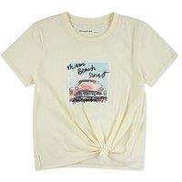 Abercrombie & Fitch Girls Miami Beach Side Knot Short Sleeve T-Shirt - Yellow