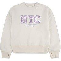 Abercrombie & Fitch Girls Nyc Floral Sweatshirt - White