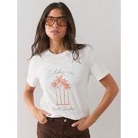 The Very Collection Graphic Palm T-Shirt-White