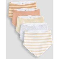 The Very Collection Unisex 5 Pack Towelling Bib - Brown