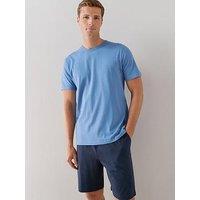 The Very Collection Essential Short Sleeve T-Shirt & Short Pyjama Set - Blue/Navy