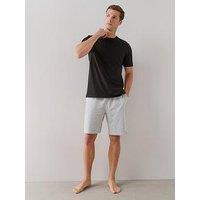 The Very Collection Essential Short Sleeve T-Shirt & Short Pyjama Set - Black/Charcoal
