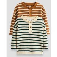The Very Collection Baby Boy 2 Pack Waffle Striped Tops