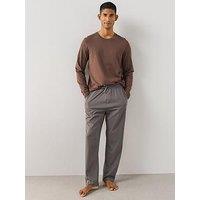 The Very Collection Essential Long Sleeve T-Shirt & Trouser Set - Brown