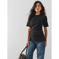 The Very Collection Heavyweight Ruched Waist Tee - Black