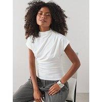 The Very Collection Draping Short Sleeve Top - Ivory