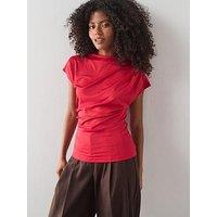 The Very Collection Draping Short Sleeve Top - Red