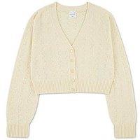 Abercrombie & Fitch Girls Pointelle Cardigan - Yellow