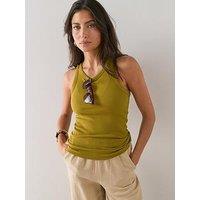 The Very Collection Rib Racer Vest - Green