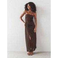 The Very Collection Mesh Bandeau Dress - Brown