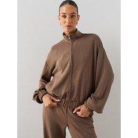 The Very Collection Zip Through Modal Jacket - Brown