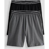 The Very Collection 2 Pack Essentials Pyjama Shorts - Black/Charcoal