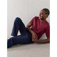 The Very Collection Essential Short Sleeve T-Shirt & Trouser Pyjama Set - Burgundy/Navy