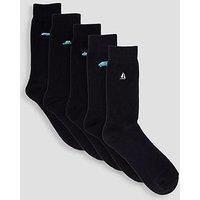The Very Collection 5 Pack Travel Graphic Socks - Black
