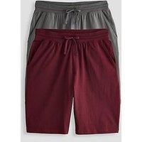 The Very Collection 2 Pack Pyjama Shorts - Charcoal/Burgundy