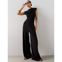 The Very Collection Textured Stretch Wide Leg Trouser