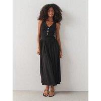 The Very Collection Collar Sleeveless Midi Dress - Black