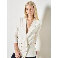 Apricot Metal Button Knitted Blazer