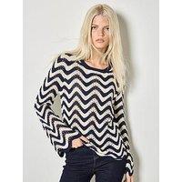 Apricot Waves Illusion Pointelle Jumper