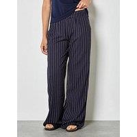 Apricot Pinstripe Linen Wide Leg Trouser