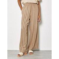 Apricot Stripe Linen Mix Trousers