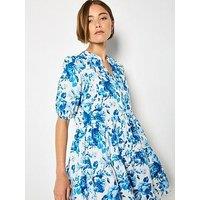 Apricot Poplin Short Tiered Babydoll Dress