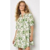 Apricot Poplin Short Tiered Babydoll Dress