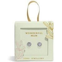 Joma Jewellery Mother'S Day Earring Box , Wonderful Mum , Silver Plated , Stud Earrings