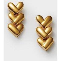 Katie Loxton Heart Link Earrings , Gold Coated , 2.1Cm X 0.8Cm X 0.2Cm