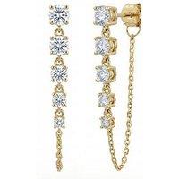 Created Brilliance Evita 9Ct Yellow Gold 1.23Ct Tw. Lab Grown Diamonds Graduated Drop Earring Studs