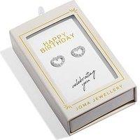 Joma Jewellery Moments To Shine , Happy Birthday , Silver Plated , Stud Earrings