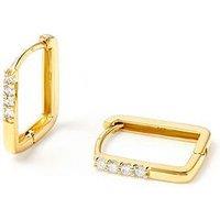 Created Brilliance Kara 9Ct Yellow Gold 0.10Ct Tw. Lab-Grown Diamond Rectangular Huggie Hoop Earrings