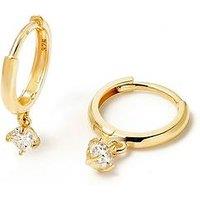 Created Brilliance Celeste 9Ct Yellow Gold 0.20Ct Tw. Lab-Grown Diamond Charm Huggie Hoop Earrings