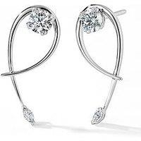 Created Brilliance Ivy Earrings 9Ct White Gold 0.55Ct Tw. Lab Grown Diamond Twist Vine Stud Earrings