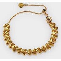 Katie Loxton Heart Link Bracelet , Gold Coated , 18Cm + 3Cm Extender