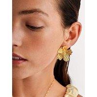 Katie Loxton Floramour Oversized Earrings , Gold Coated , 3.4Cm X 3.3Cm X 0.6Cm