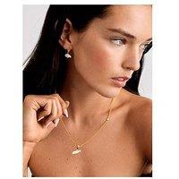 Katie Loxton Sol Pearl T-Bar Necklace , Gold Coated , 45Cm + 5Cm Extender