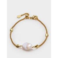 Katie Loxton Sol Pearl Bracelet , Gold Coated , 18Cm + 3Cm Extender