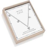 Katie Loxton Life'S A Charm Necklace , With Love , Silver Plated , Necklace , 46Cm + 5Cm Extender