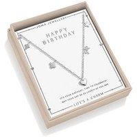 Joma Jewellery Life'S A Charm Necklace , Happy Birthday , Silver Plated , Necklace , 46Cm + 5Cm Extender