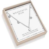 Katie Loxton Life'S A Charm Necklace , Wonderful Mum , Silver Plated , Necklace , 46Cm + 5Cm Extender