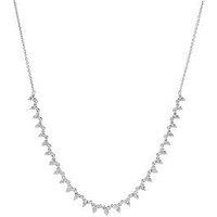 Created Brilliance Beatrice 9Ct White Gold 1.14Ct Tw. Lab Grown Diamond Trio Clusters Half Tennis Necklace 18 Inches