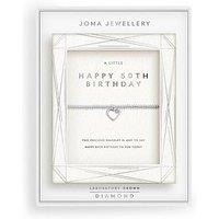 Joma Jewellery Laboratory Grown Diamond A Little , Happy 50Th Birthday , Silver Plated , Bracelet , 17.5Cm Stretch