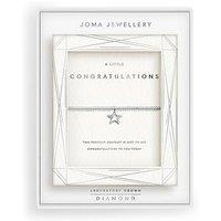Joma Jewellery Laboratory Grown Diamond A Little , Congratulations , Silver Plated , Bracelet , 17.5Cm Stretch