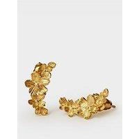 Katie Loxton Floramour Crawler Earrings , Gold Coated ,