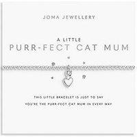 Joma Jewellery A Little , Purr-Fect Cat Mum , Silver Plated , Bracelet , 17.5Cm Stretch