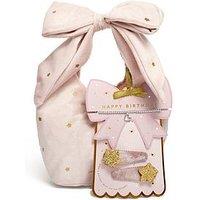 Katie Loxton Kids' Bow Handbag A Little Gift Set , Happy Birthday , Silver Plated , Bracelet & Set Of 2 Hair Clips , 15.5Cm Stretch