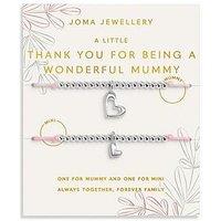 Katie Loxton Duo A Little , Thank You For Being A Wonderful Mummy , Silver Plated , Two Bracelets , 24.5Cm Adjustable & 22.5Cm Adjustable