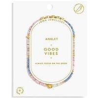 Joma Jewellery Happy Little Moments Anklet , Good Vibes , Gold Plated , Anklet , 23Cm Stretch